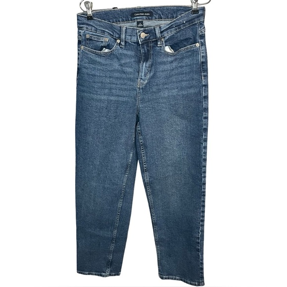 Calvin Klein High Rise Straight Blue Denim Jeans - Picture 7 of 7